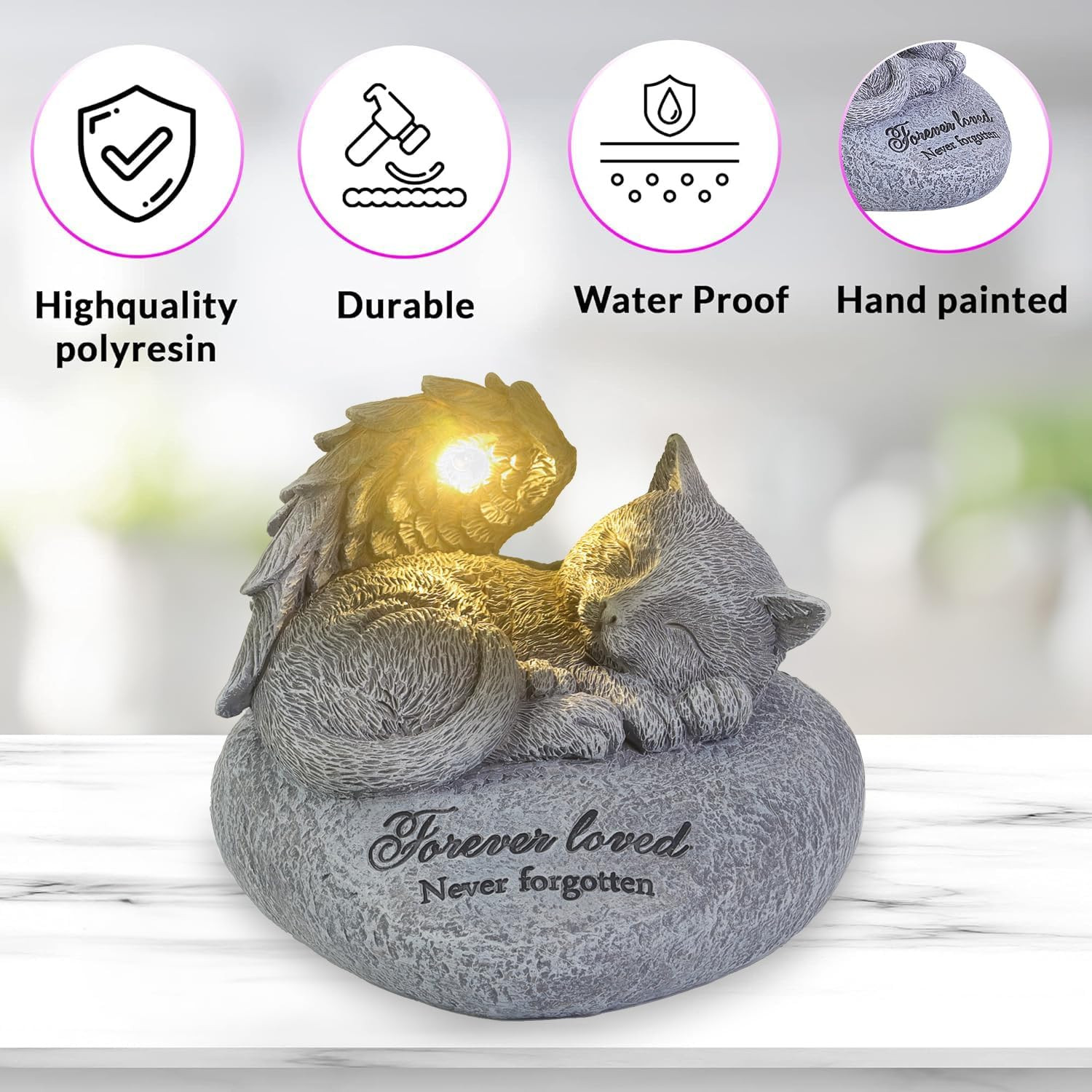 Cat Memorial Gifts for Loss of Cat,Pet Sympathy Gift,Is Placed in the Outdoor Ga