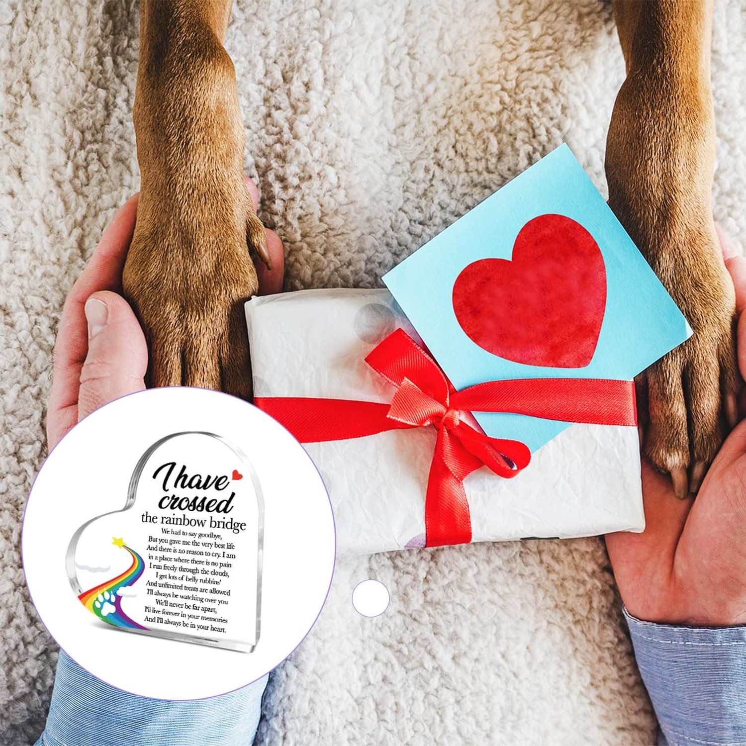 Rainbow Bridge Pet Loss Sympathy Gift Dogs Cats Memorial Acrylic Plaque,Loss …