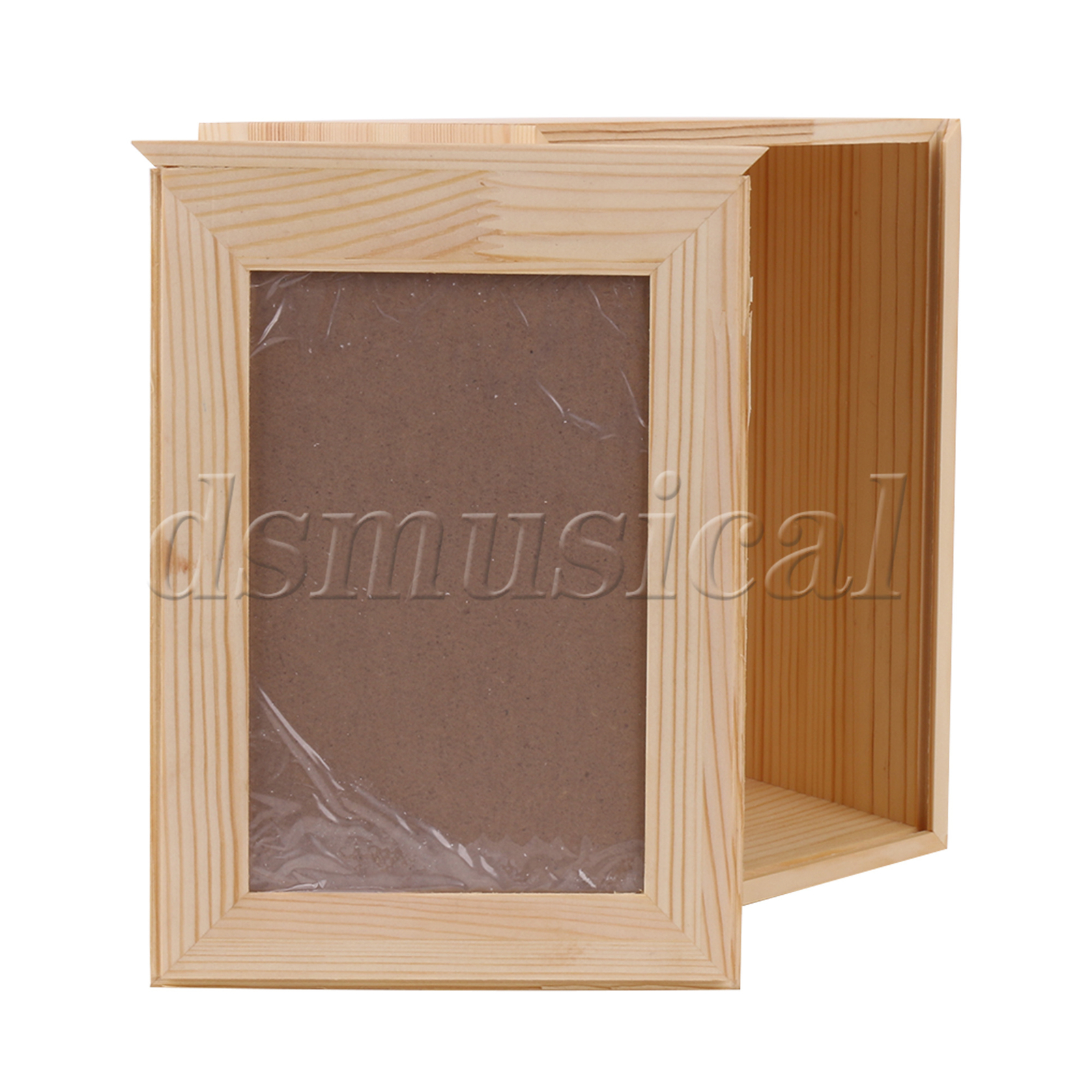 Natural Wood Pet Urn w/ Photo Frame 6.3″ x 6.3″ x 8.66″ for Cremation