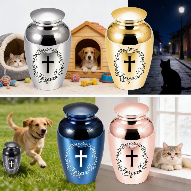 Aluminum Pet Cremation Urn Water Resistant Container for Cats or Dog Ashes