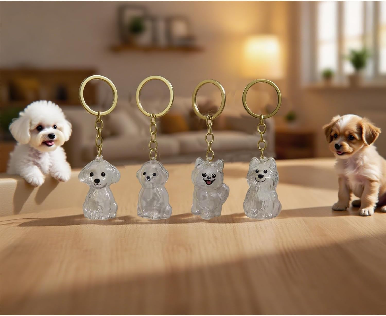 4 Pack Dog Hair Keychain | Set for Pet – Keepsake Bottle to Preserve Fur | Memor