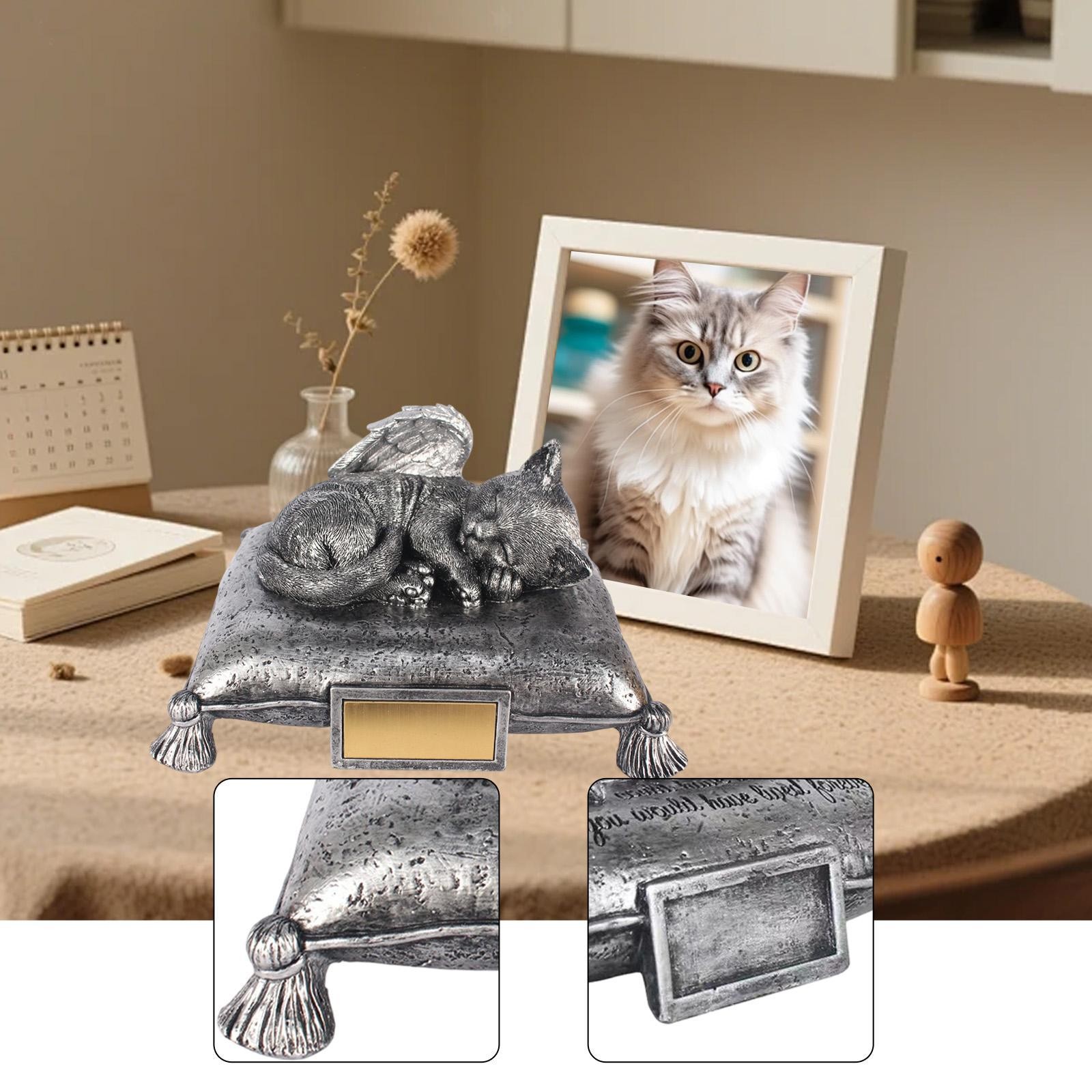 Sleeping Cat Pet Urn Pet Memorial Statue Memories Sculpture Supplies Figurine