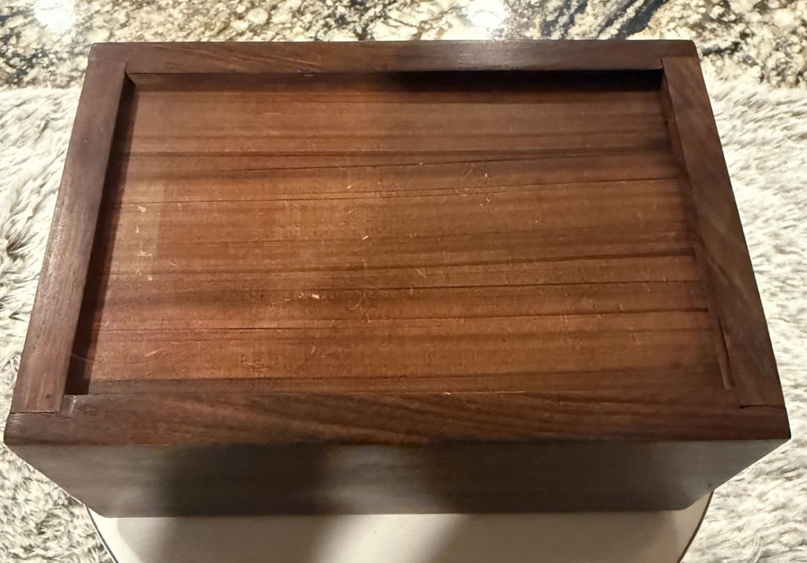 Treewood Urns Solid Wood Hand Carved Floral Design Small Keepsake Box 6.5×4.5×3