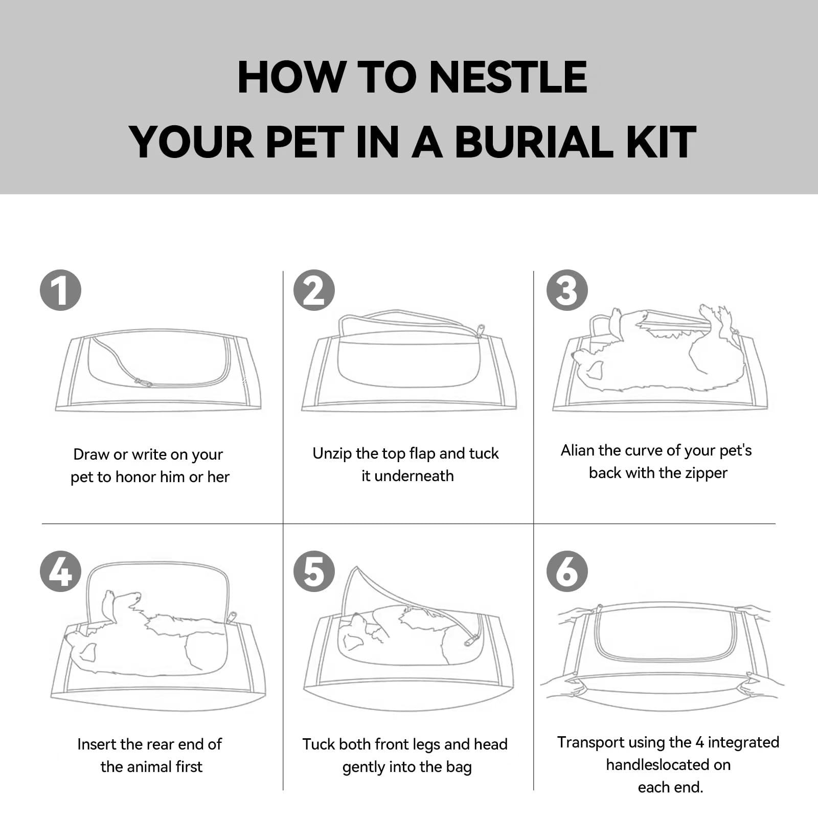 Pet Burial Bag for Dogs, Cats, Small Pets Under 20lb – Pet Caskets or Burial …