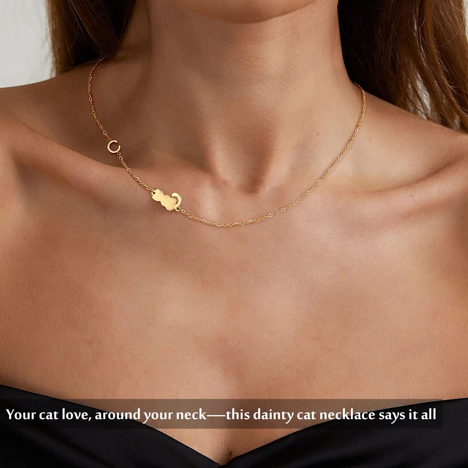 Cat Memorial Gifts for Loss of Cat Lover Gifts Initial Necklace with Cats Let…
