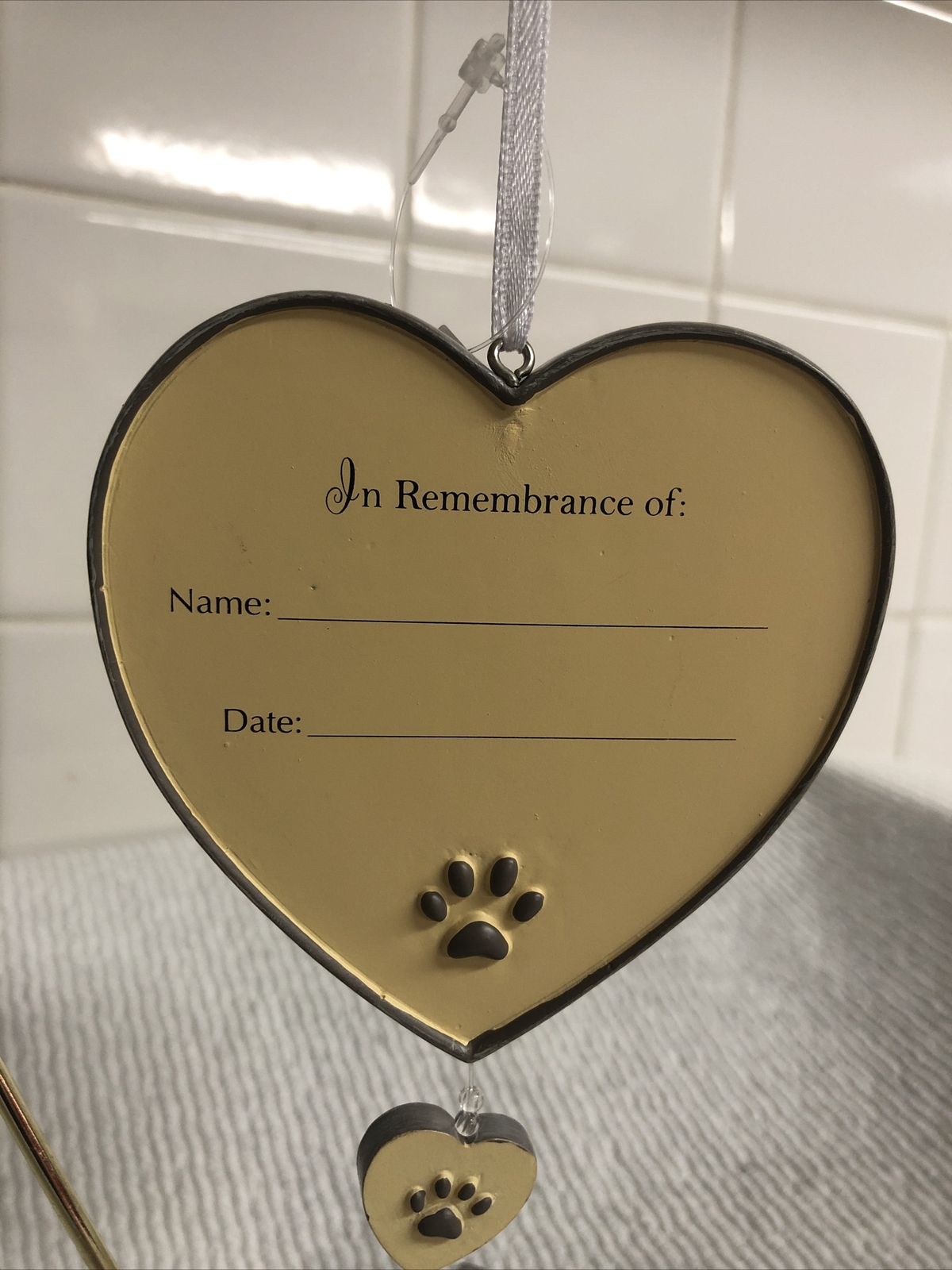 PAW PRINTS IN HEAVEN Pet Bereavement Ornament by Enesco Foundations, New, w/Tags