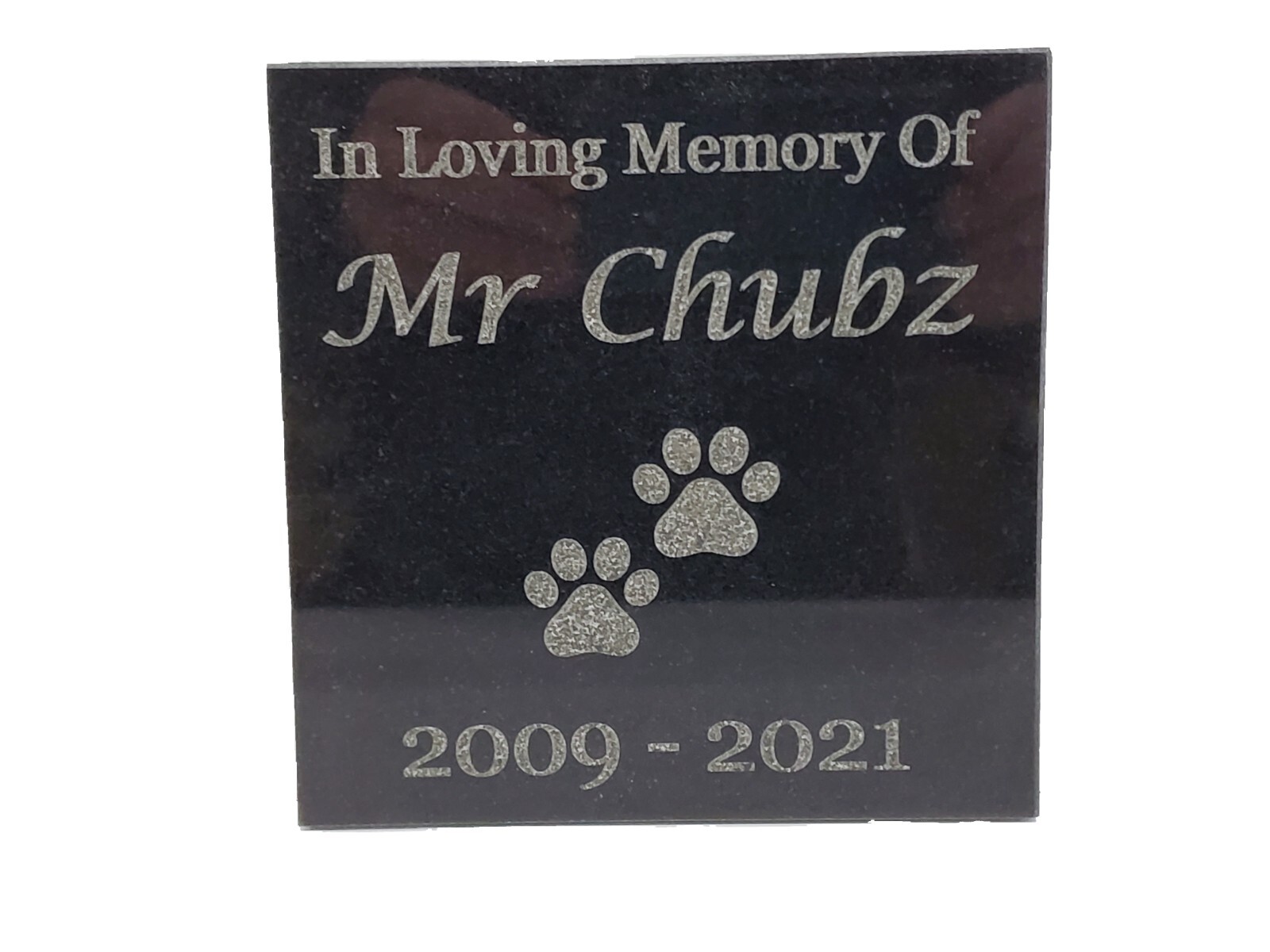 Solid polished black granite pet memorial grave stone garden marker dog cat d1