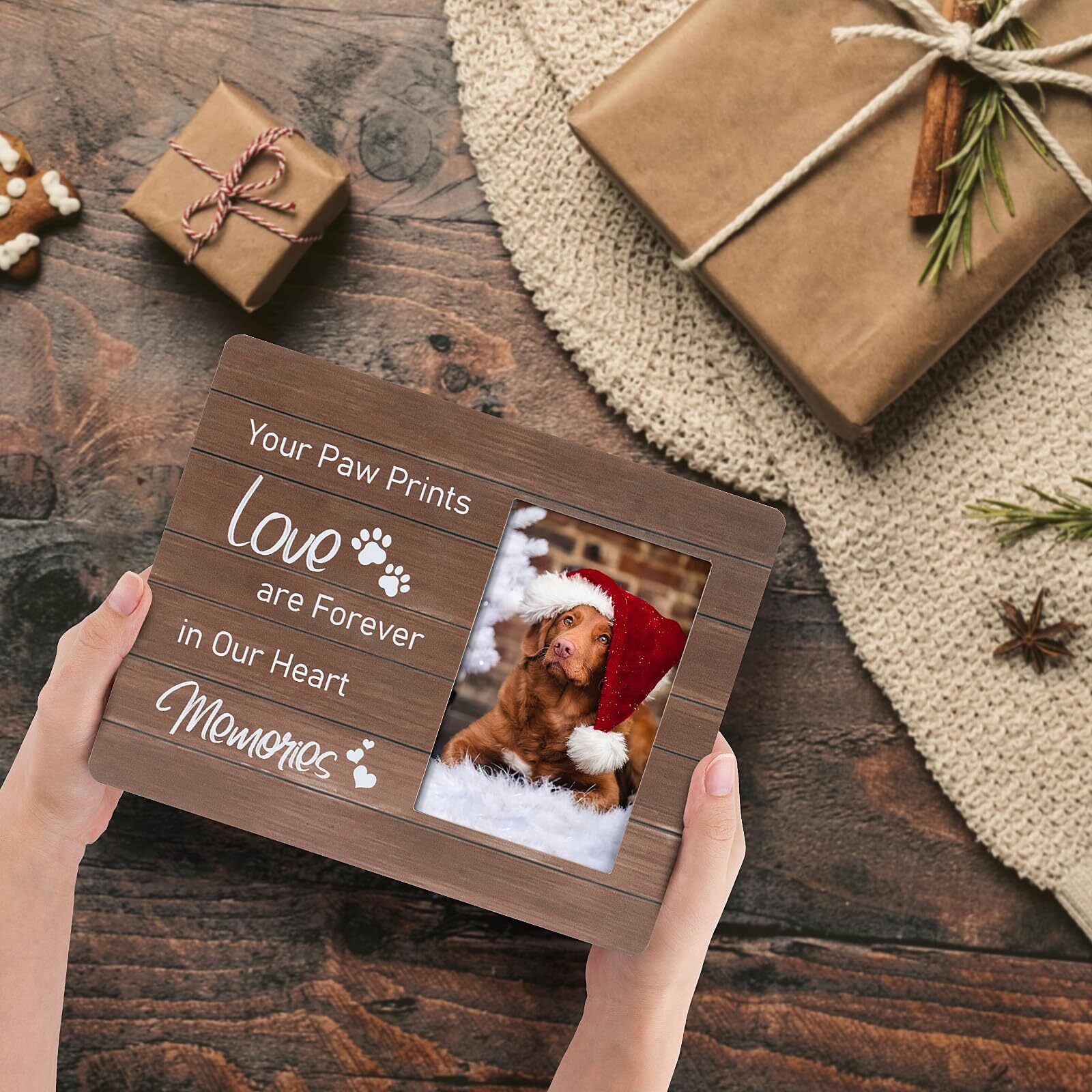 4×6 Dog Memorial Picture Frame Pet Memorial Gifts for Loss Dog Sympathy Gift Paw
