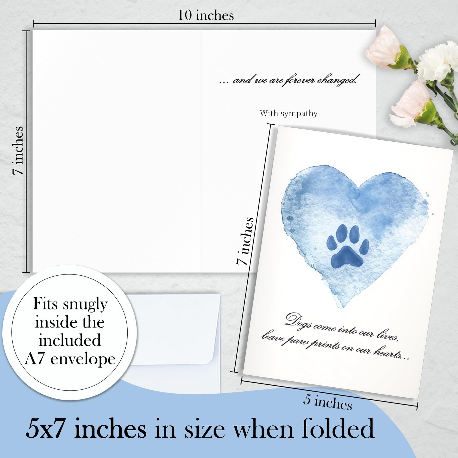 Hat Acrobat Loss of Dog Card – 5 x 7 inch Pet Loss Sympathy Card with Envelop…