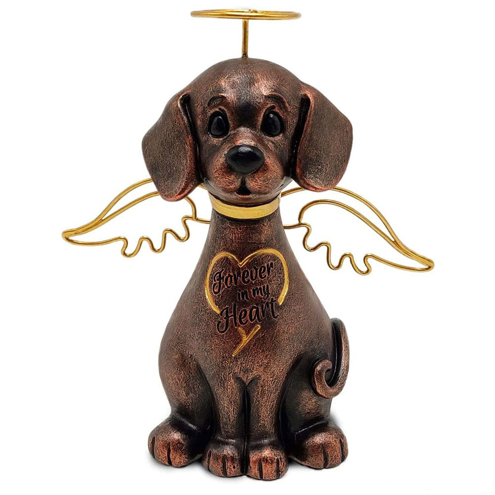 “Forever in my Heart” Pet Dog Cat Memorial Polyresin Statue With Angel Wing Gift