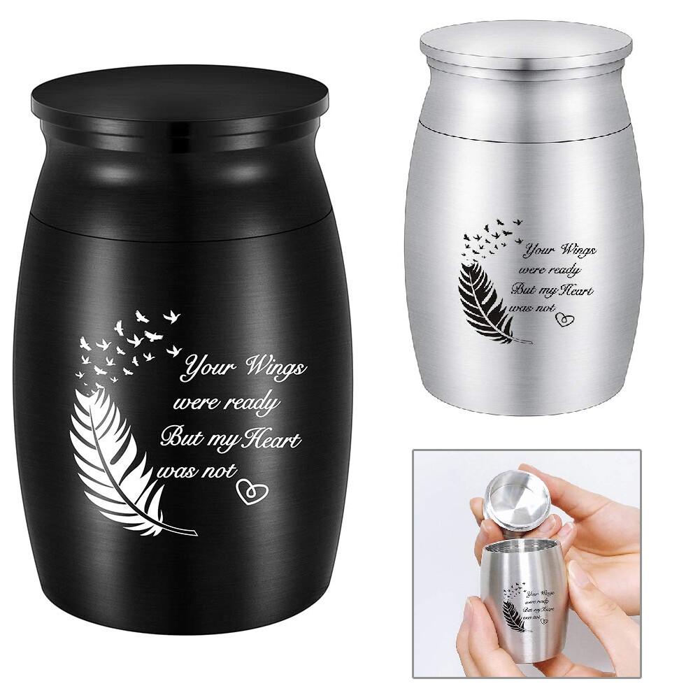7*4.5cm Flying Bird Wheat Stainless Steel Small Urn for Human Pet Ashes Keepsake