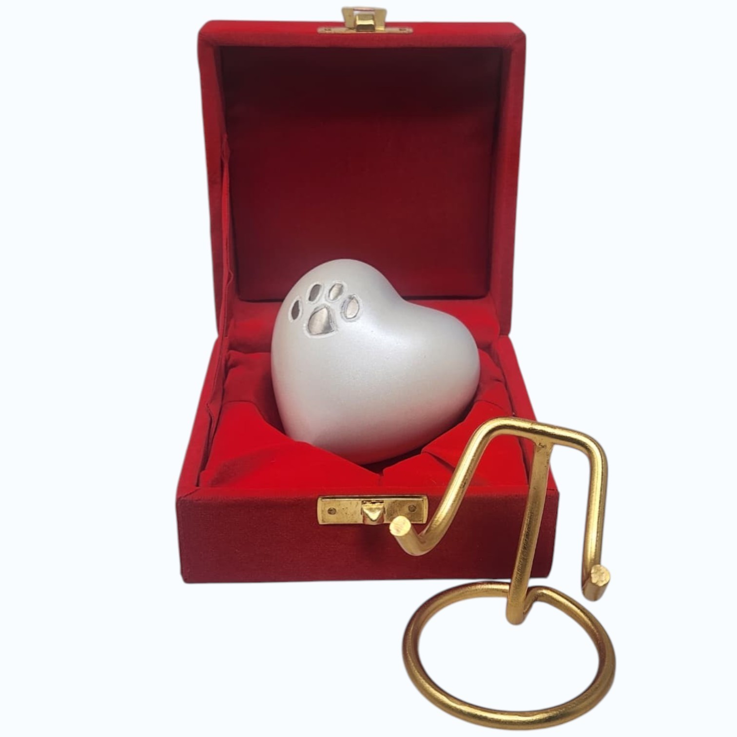 Custom Heart Pet Urn for Ashes Paw Print Engraved Dog Cat Memorial Keepsake