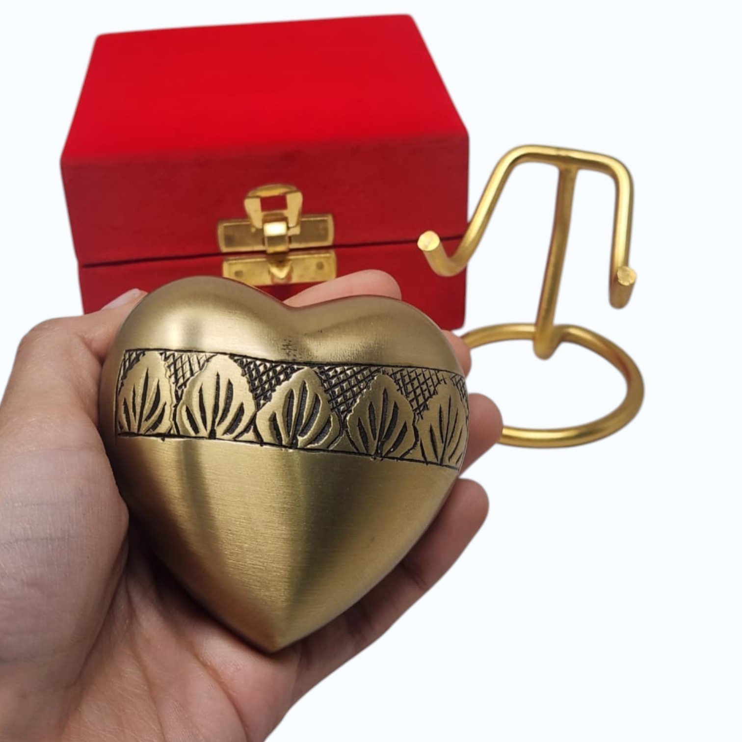 Mini Cremation Heart Urn Personalized for Ashes with Stand Gift Box