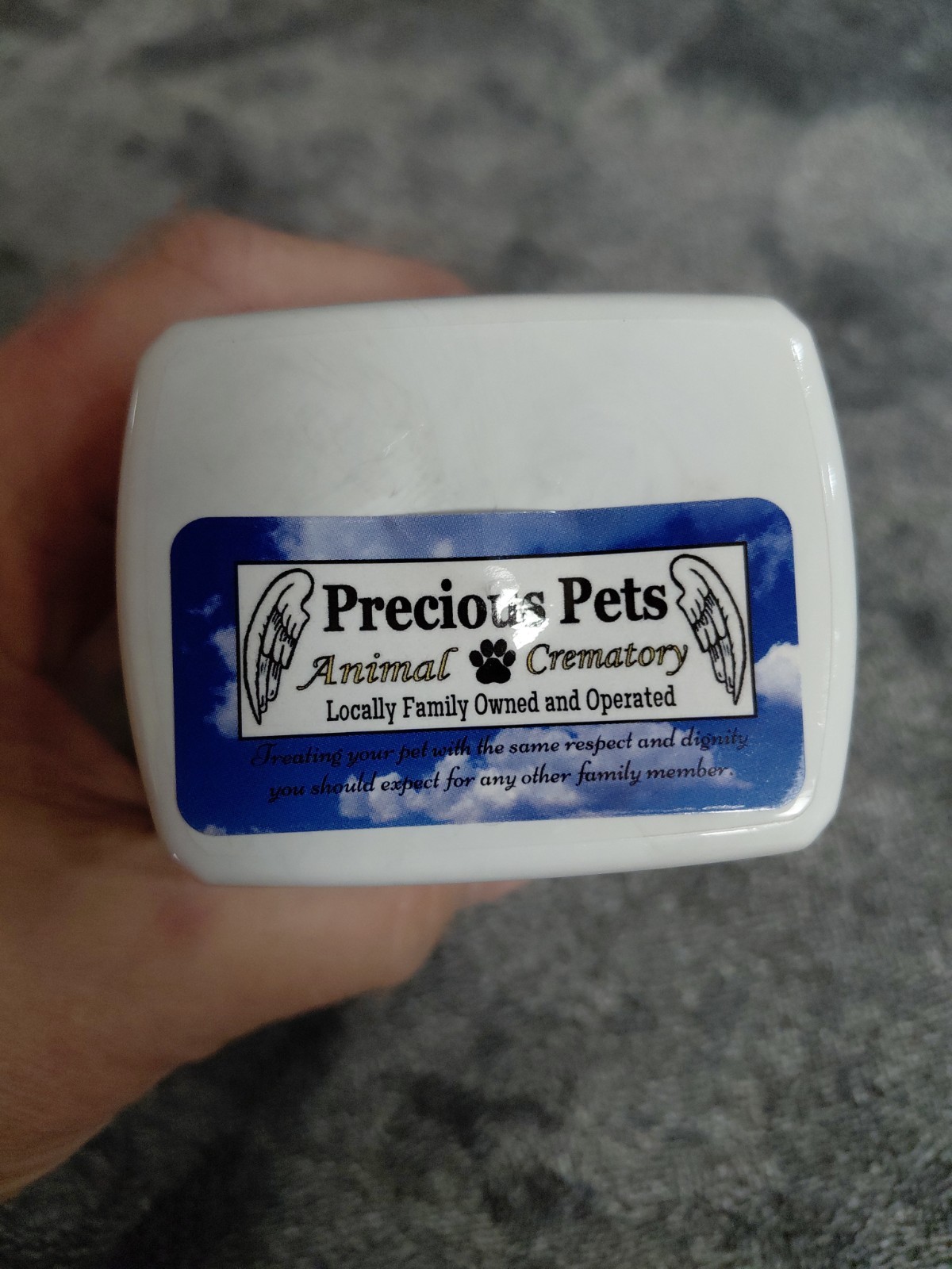 Pet Urn Marble Design Plastic 5 3/4 By 3.5 Inch New By Precious Pets B 4