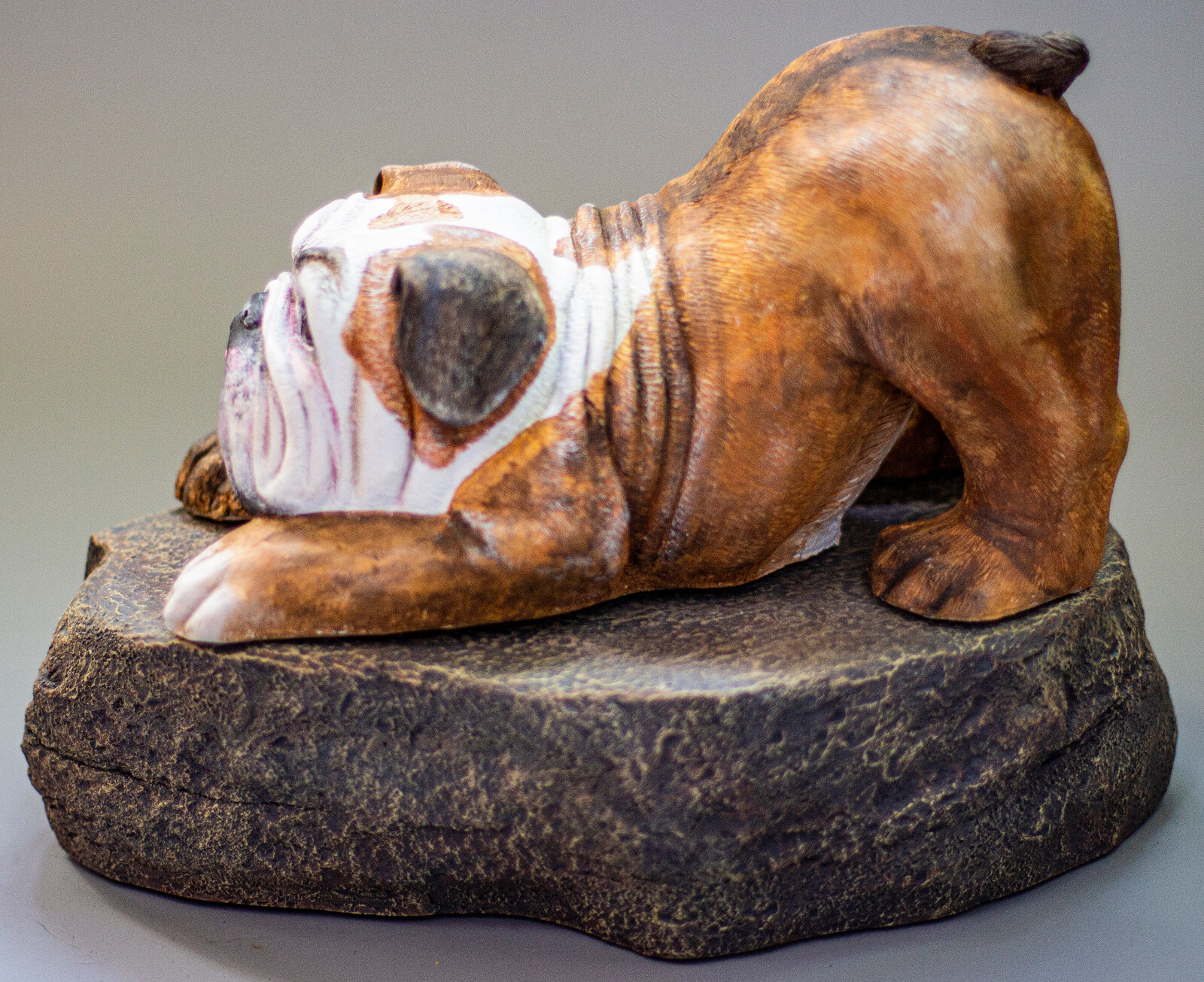 English Bulldog Memorial Stone Cremation Urn Pet Unique Grave Decor Personalized
