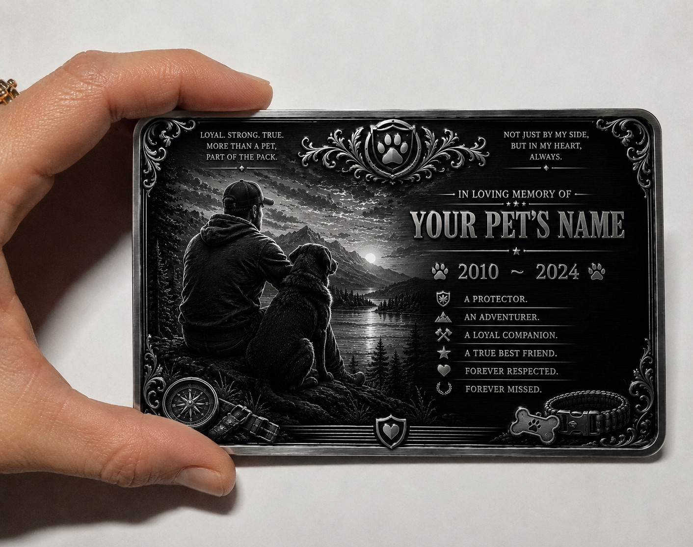 Personalised Pet Memorial Plaque Custom Photo Engraved Aluminium Dog Cat Horse