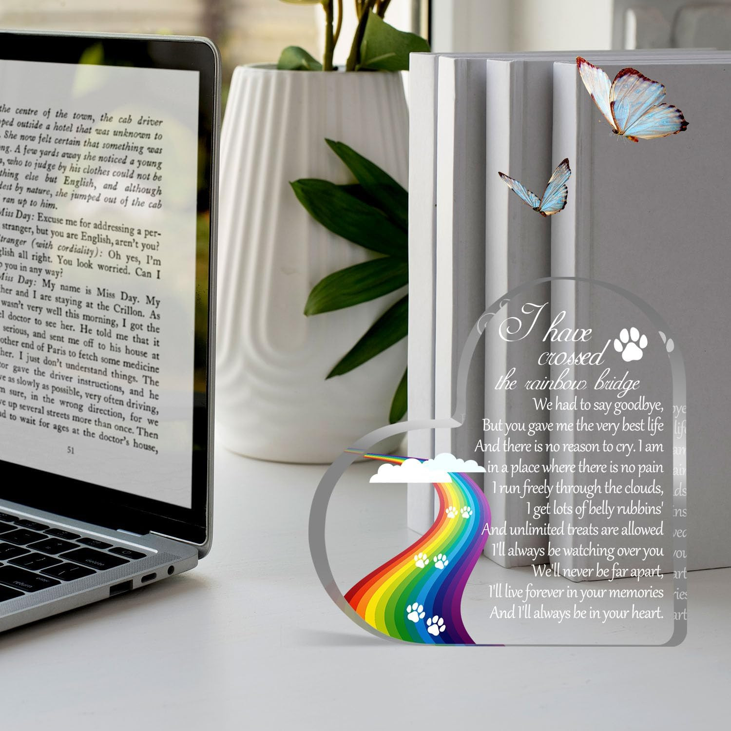 Pet Memorial Gifts, Sympathy Gift for Loss of Dog Cat, Pet Memorial Acrylic Rain