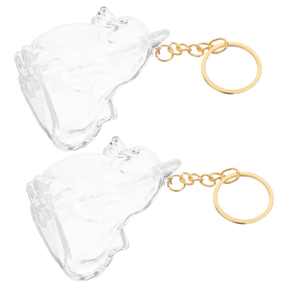 2 Pcs Dog Hair Collector Keychain Clear Fur Keepsake Memorial Pet Keyring