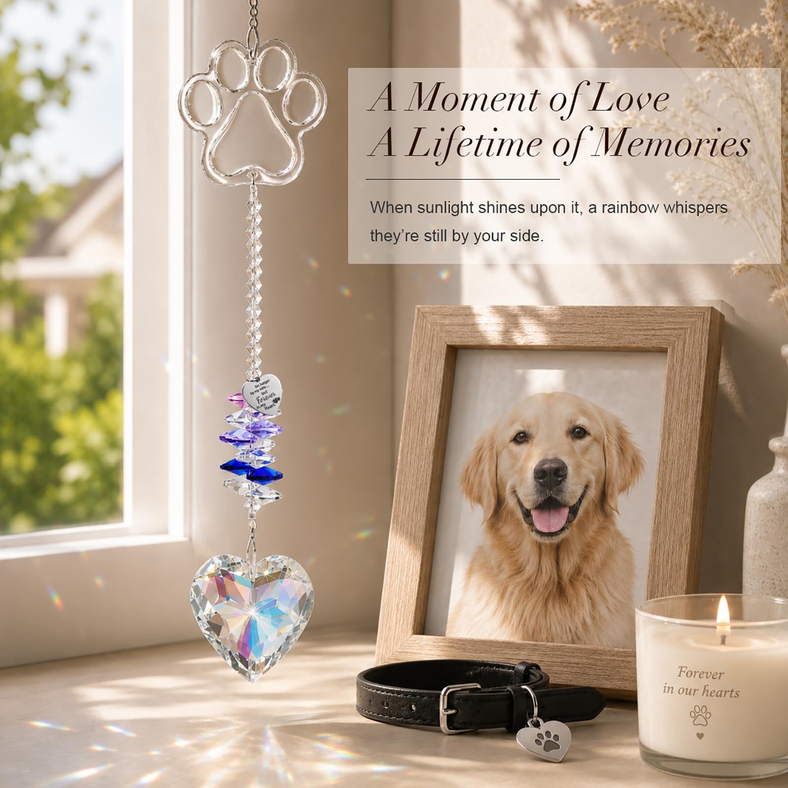 Pet Memorial Suncatcher, Dog Memorial Gifts | Loss of Dog Sympathy Gift, Cat …