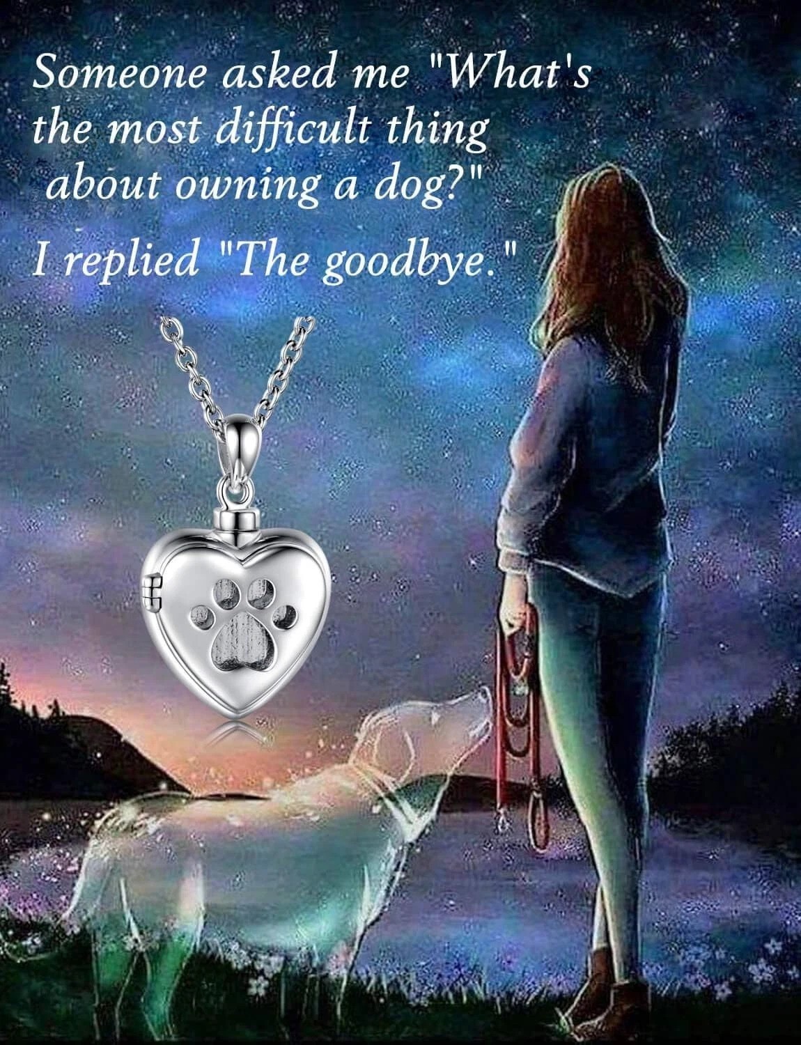 Dainty Pet Memorial Jewelry – 925 Silver Ash Pendant Necklace for Grieving Souls