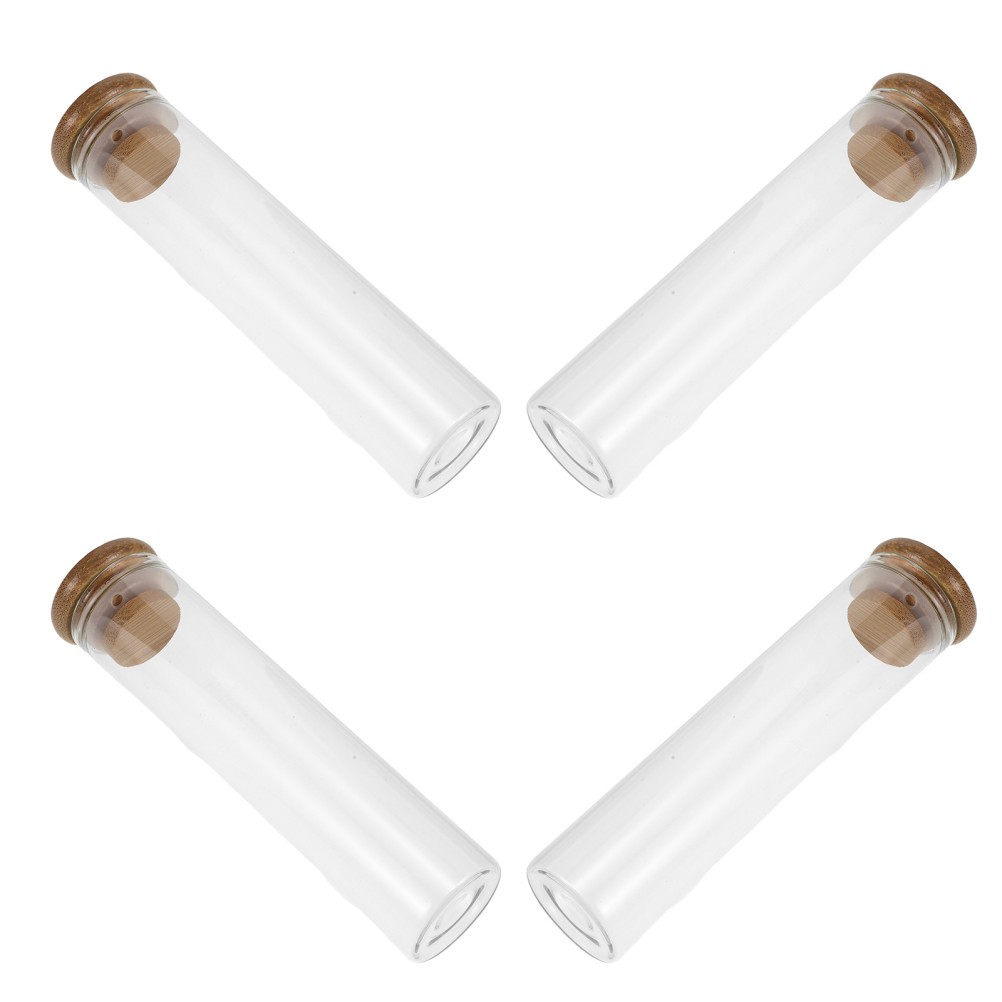 4Pcs Reusable Glass Memorial Jars for Cat Whisker Keepsake Clear Storage Box