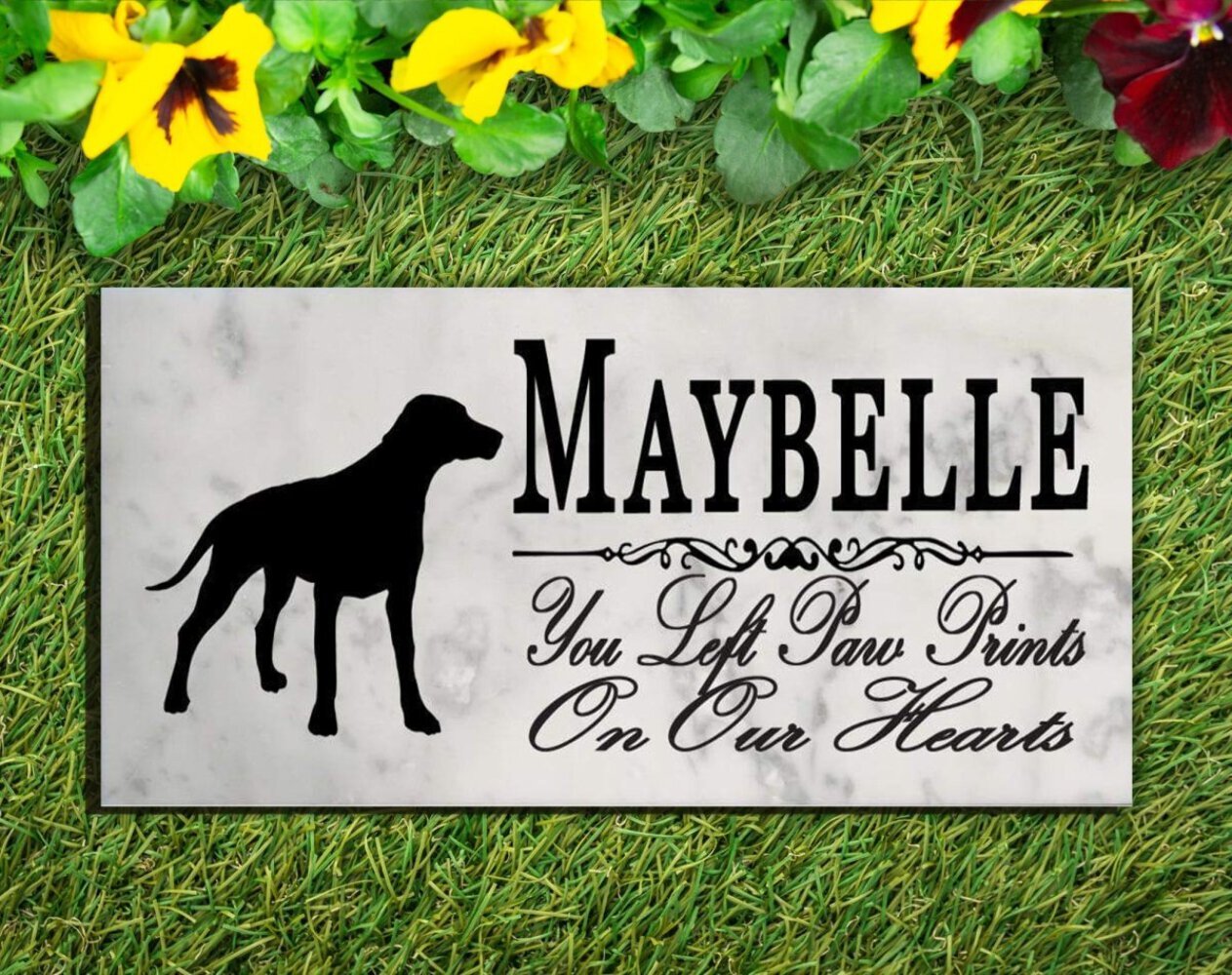 Dalmatian Memorial Stone Personalized Dog Garden Rock Grave Marker Outdoor or In