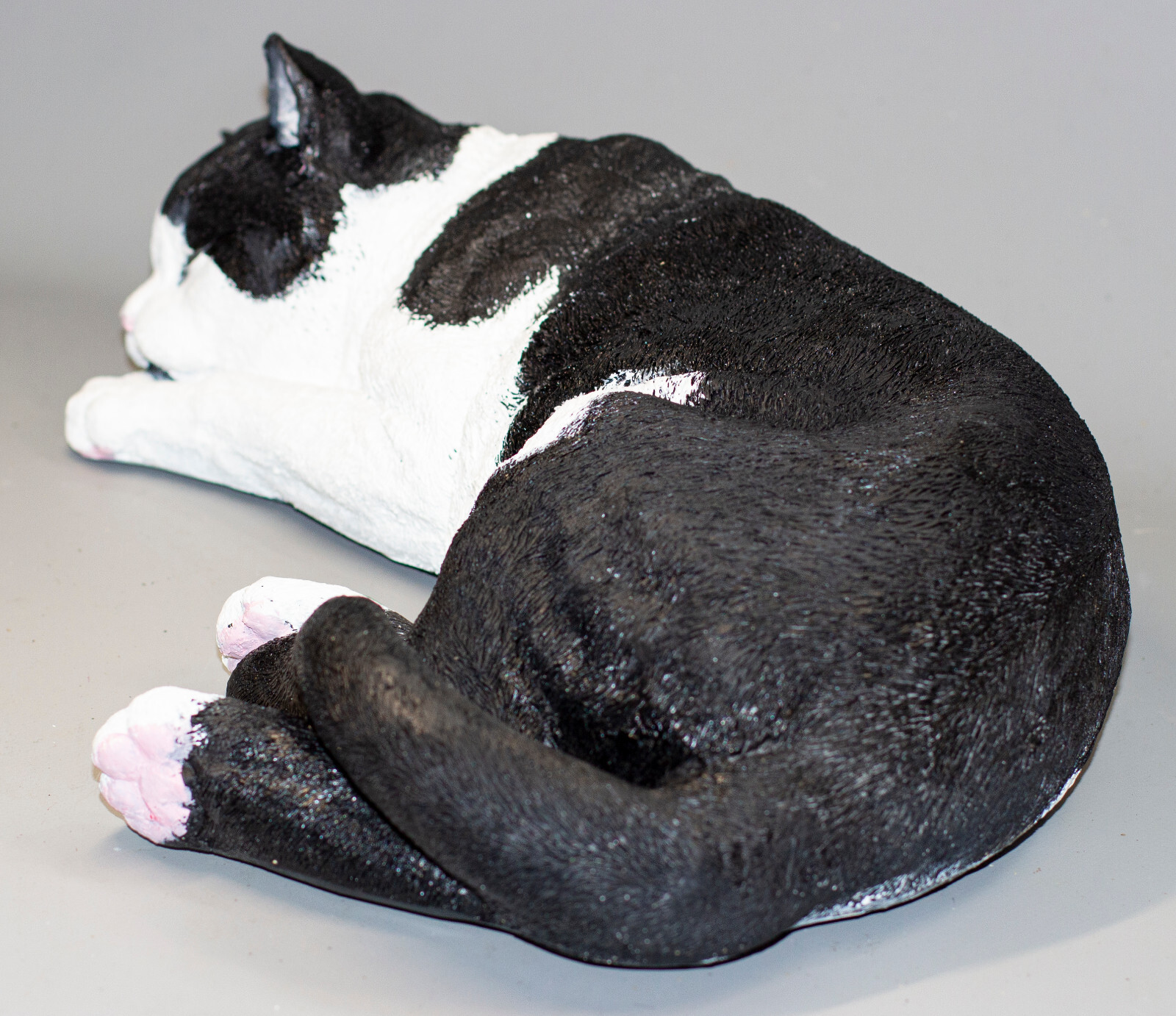 Black White Cat Urn Pet Ashes Holder Memorial Cremation Statue Funeral Casket