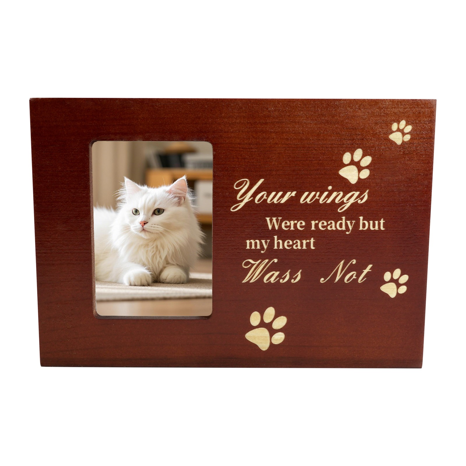 Large Wooden Pet Memorial Urns for Dogs and Cats Ashes with Photo Frame