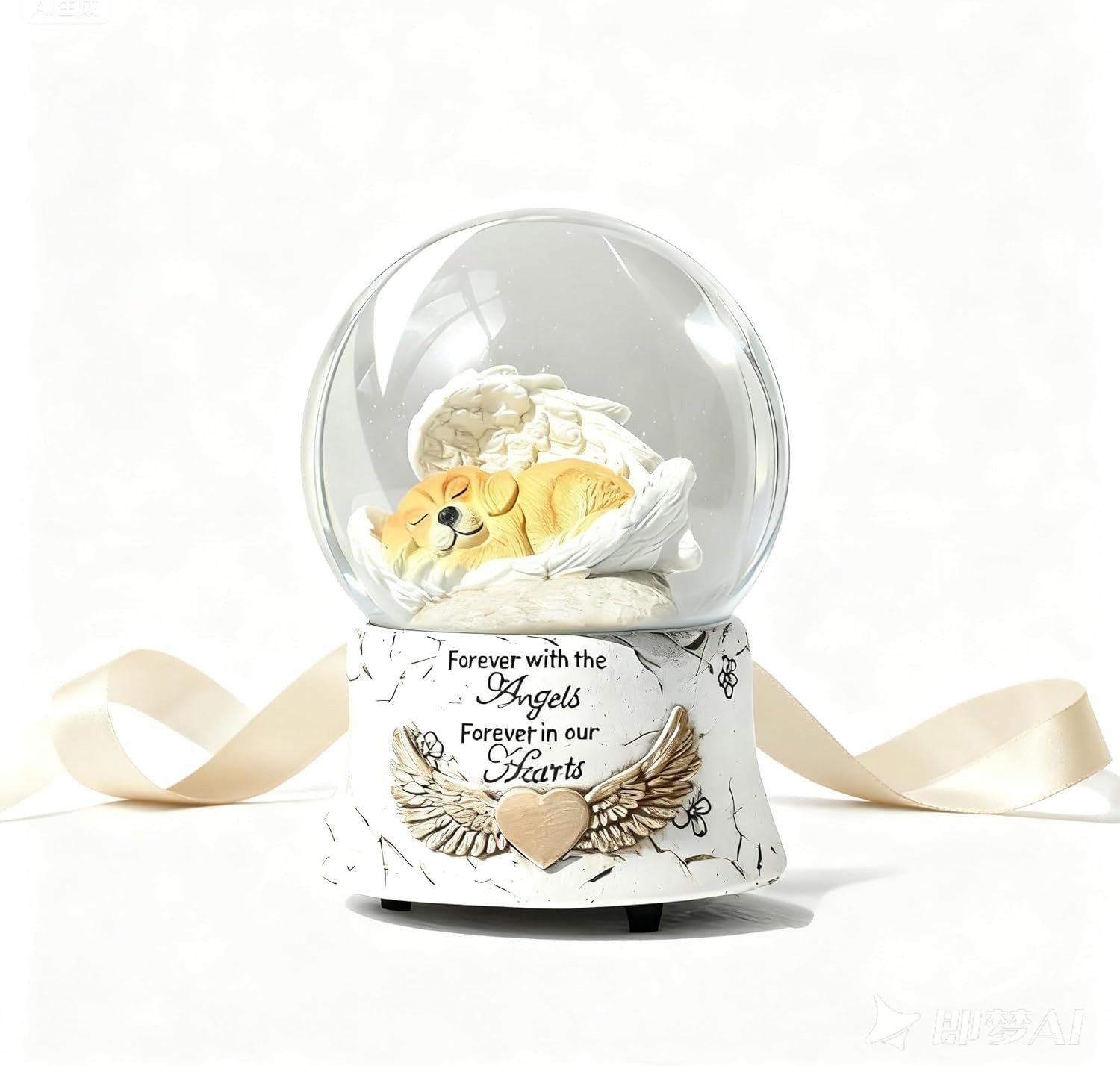 Indoor Angel Dog Music Globe – Heartfelt Memorial for Your Beloved Retriever