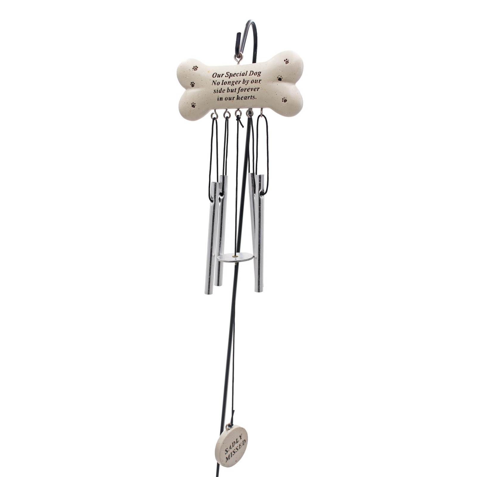 Pet Hanging Wind Chime with Bone and Message – Our Special Dog