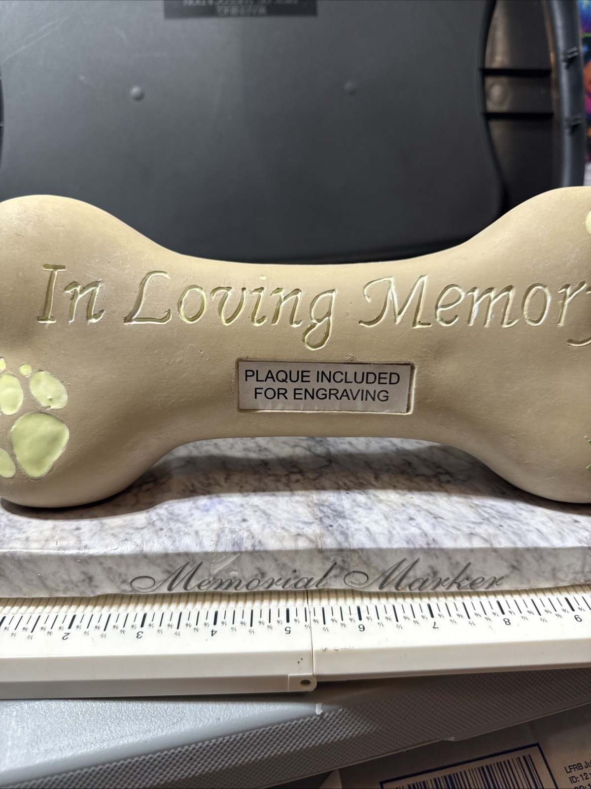 Dog Memorial Bone Pet Grave Marker Glows In The Dark Engraveable Memorial Gift