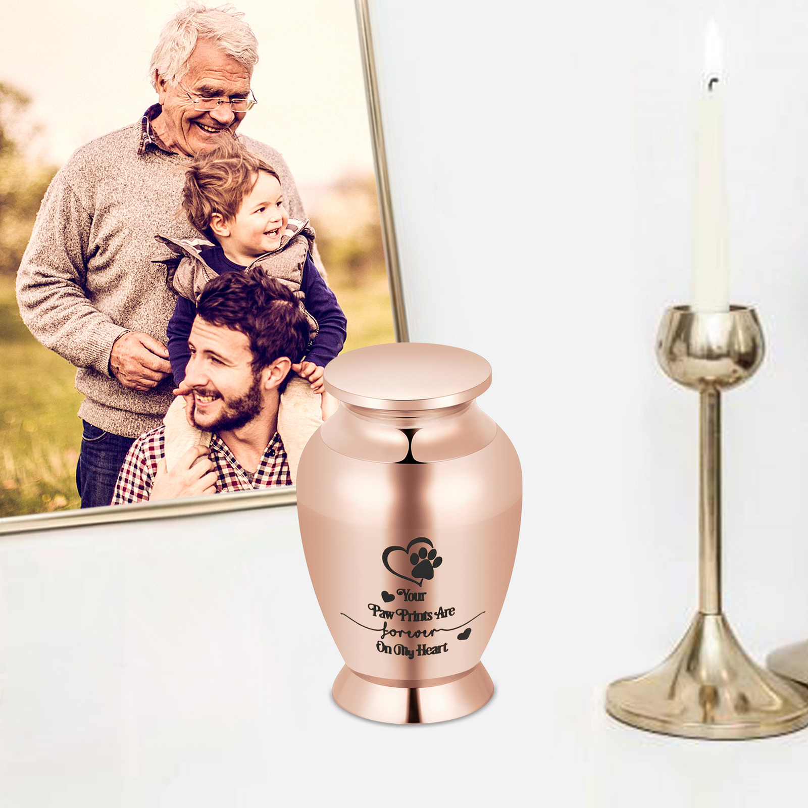 Pet Paw Print Urn for Ashes Cremation Urn for Ashes Keepsake Urn for Pet Ashes