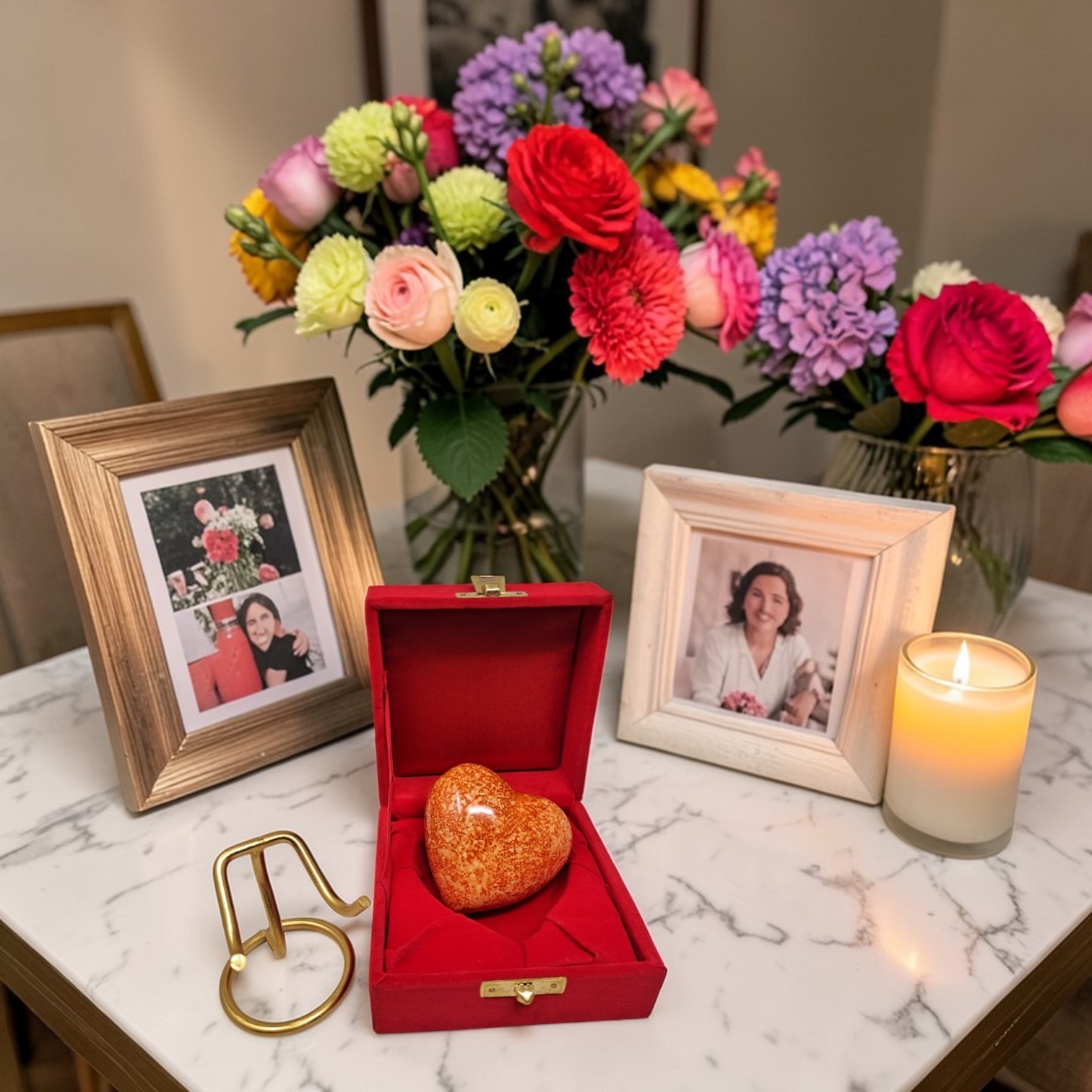 Custom Engraved Heart Keepsake Mini Memorial Cremation Urn for Ashes with Box