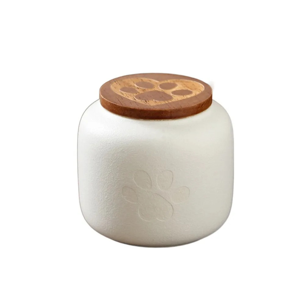 Cute Ceramic Pet Urn Memorial Ashes Box with Lid Moisture Proof
