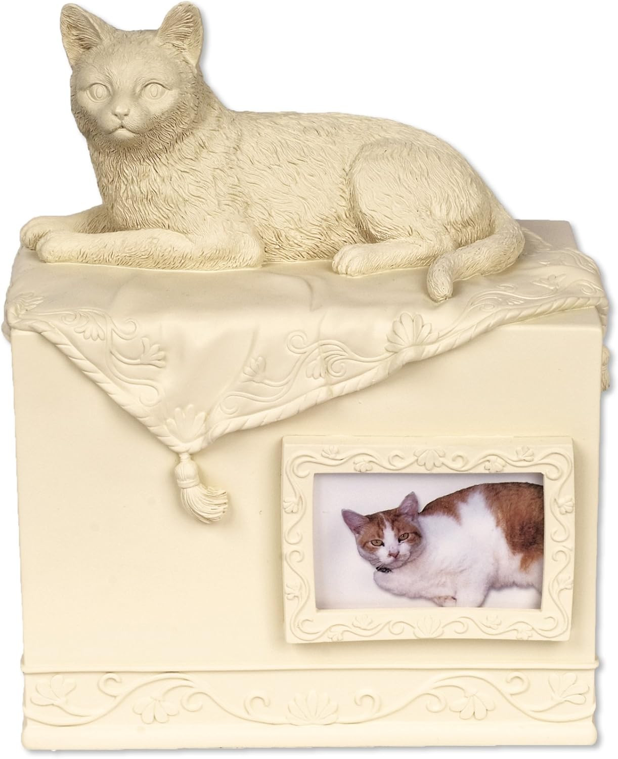 Comfy Hour 7.75″ Porcelain Angel Star Pet Urn for Cat, Brown, Pet in Loving Memo