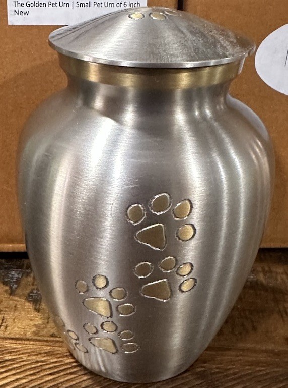 Paws Engraved Pet Cremation Stainless Steel Urn for Small Dogs and Cats Ashes