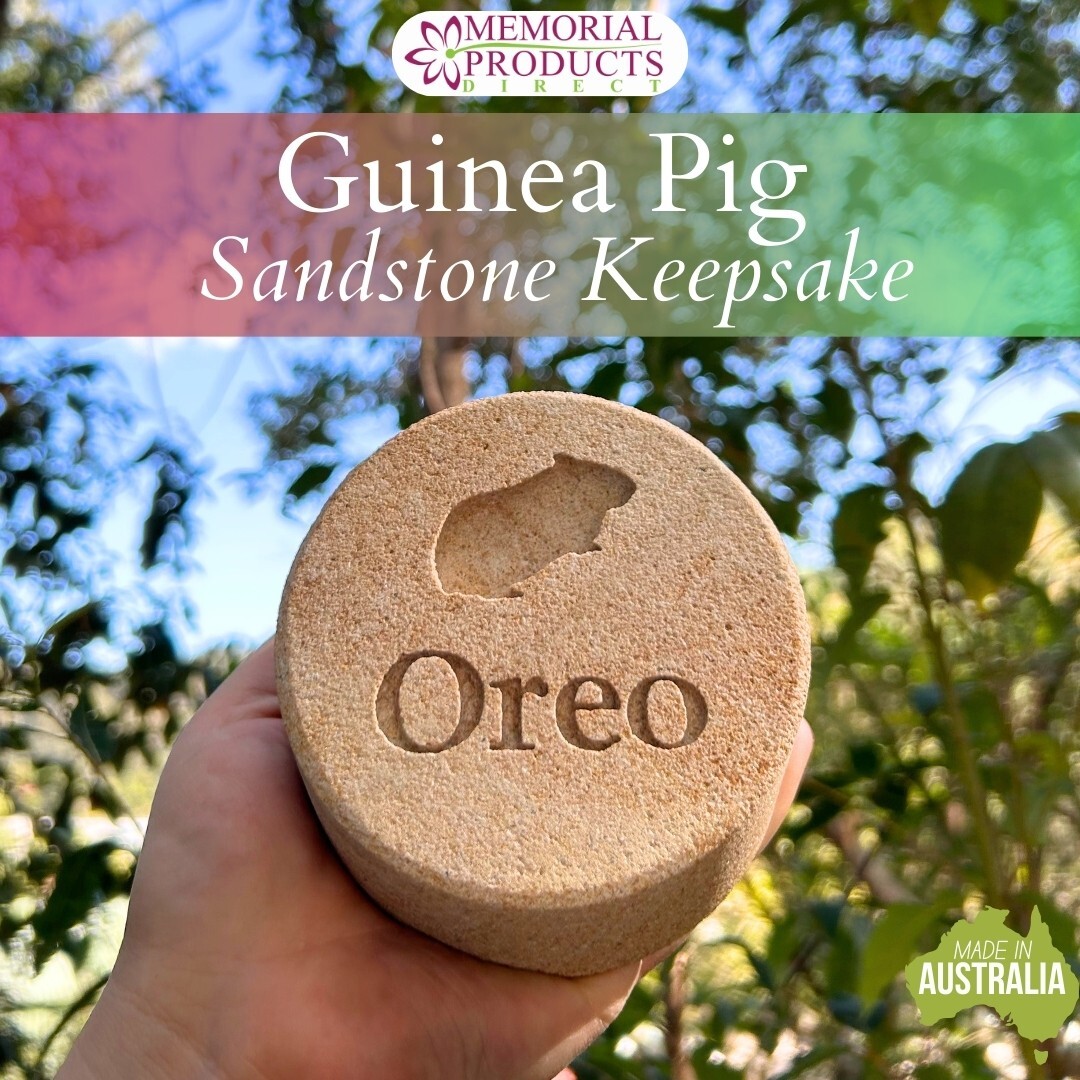 Memorial Guinea Pig Keepsake – Sandstone – Personalised