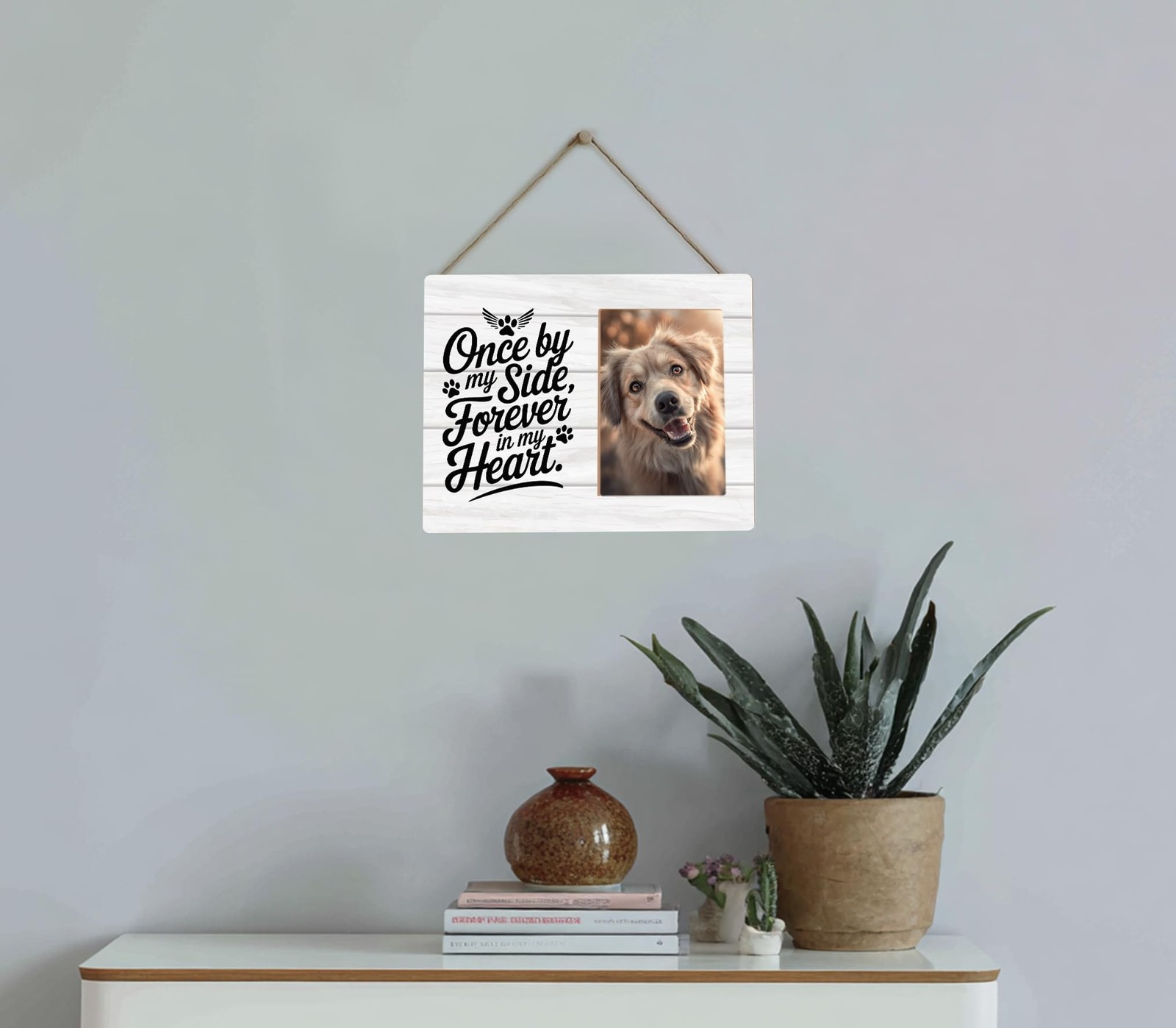 Pet Memorial Gifts for Dogs,Once by My Side Forever in My Heart,4×6 Picture F…