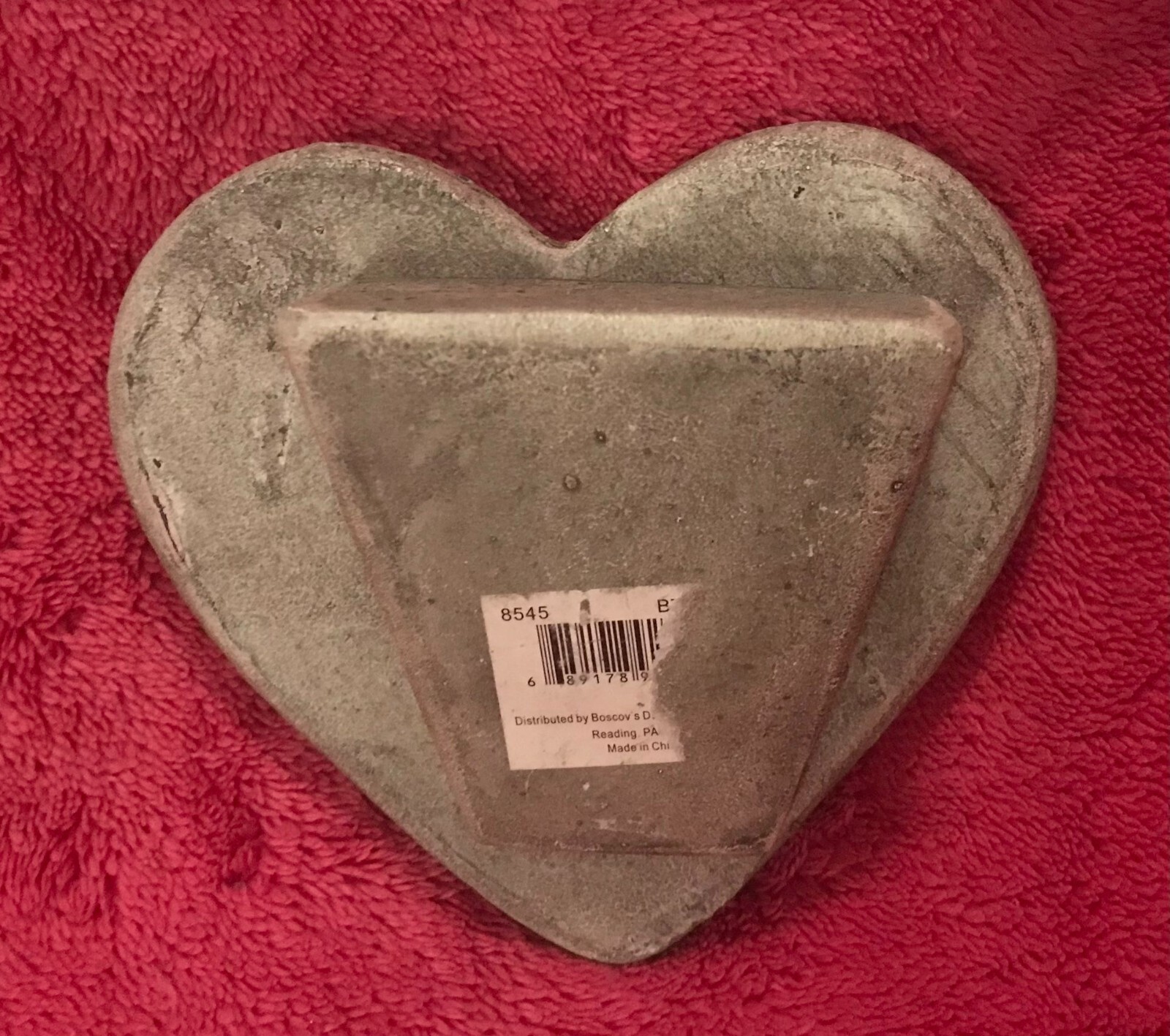 Puppy Dog Kitty Cat Heart Shaped Stone Resin Memorial Paw Print NEW!