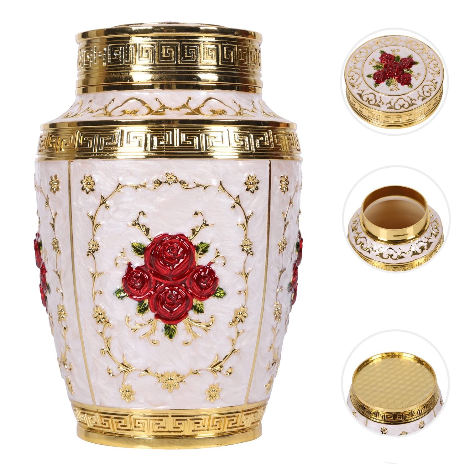 Urn for Human Ashes Adult Female – Rose Flower Cremation Urn Mom – Funeral Ur…