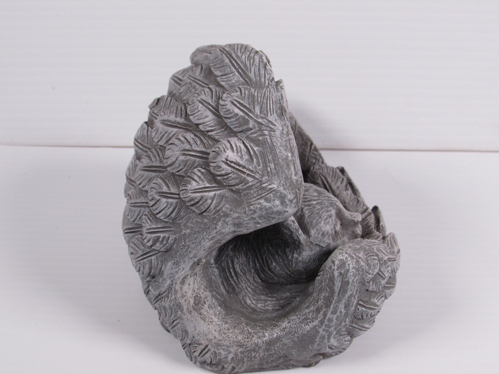 Pet Cat Memorial Sleeping Kitten Statue Angel Wings Grave Marker Keepsake