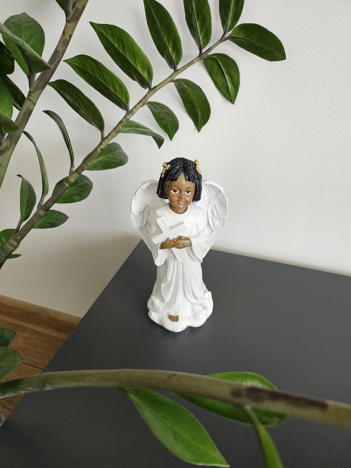 6.5 Inch African American Angel Figurine – Hand-Painted Guardian Angel Statue…