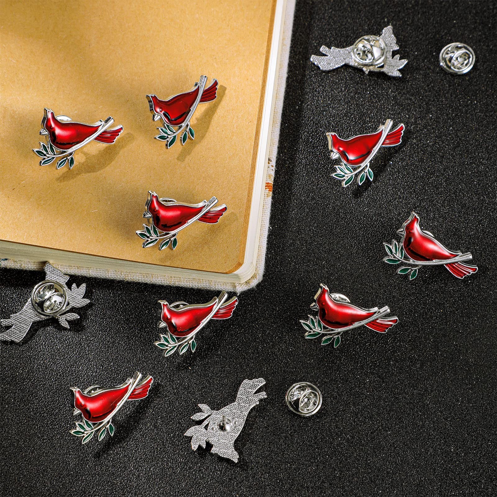 SATINIOR Set of 10 Cardinal Pins Funeral Favors Red Cardinal Brooch Memorial …