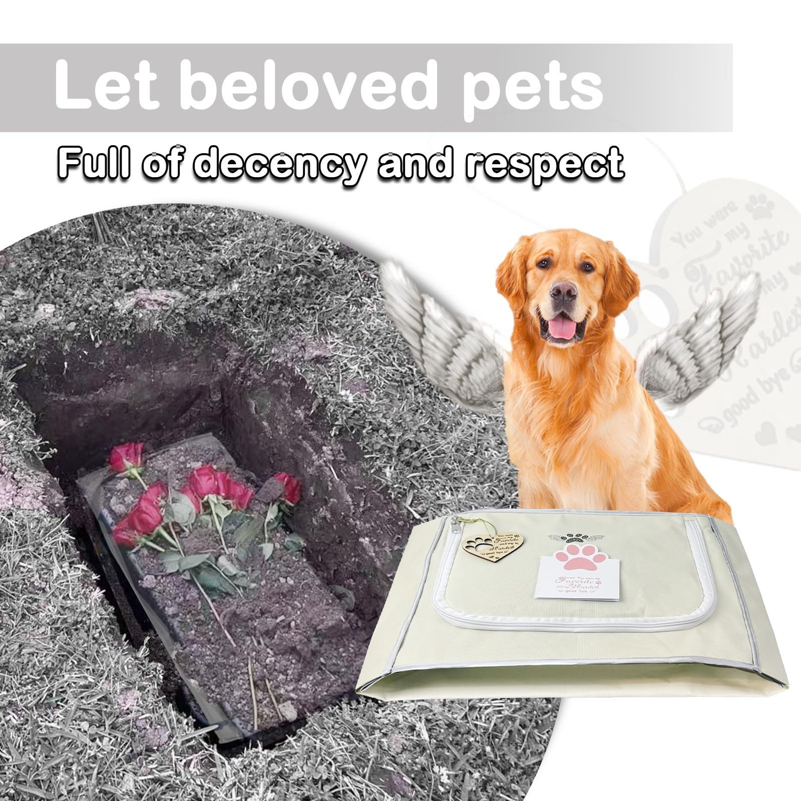 Lzhtime Pet Burial Eco Friendly Pet Body Bag Suitable For All Kinds Of Pets Pet