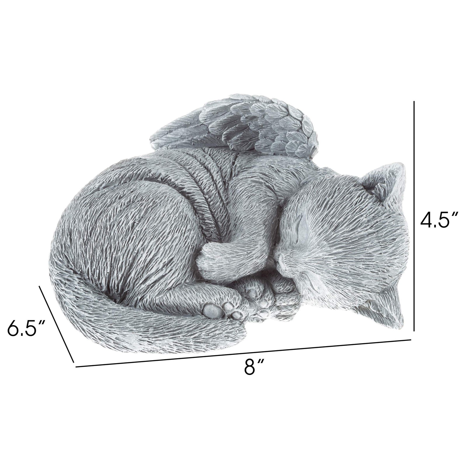 Sculpture Pet Memorial Statue Sleeping Angel Cat