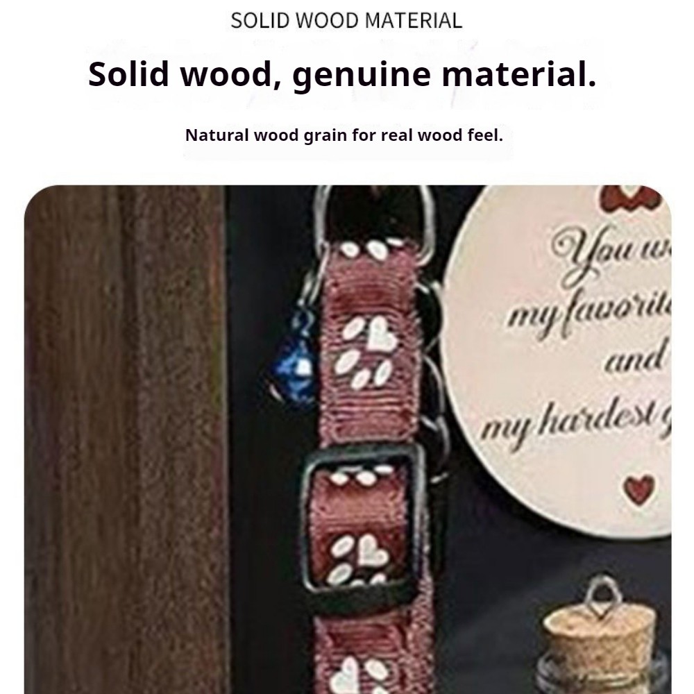 Natural Solid Handcrafted Elegant Classic Wooden Pet Growth Memorial Photo Frame