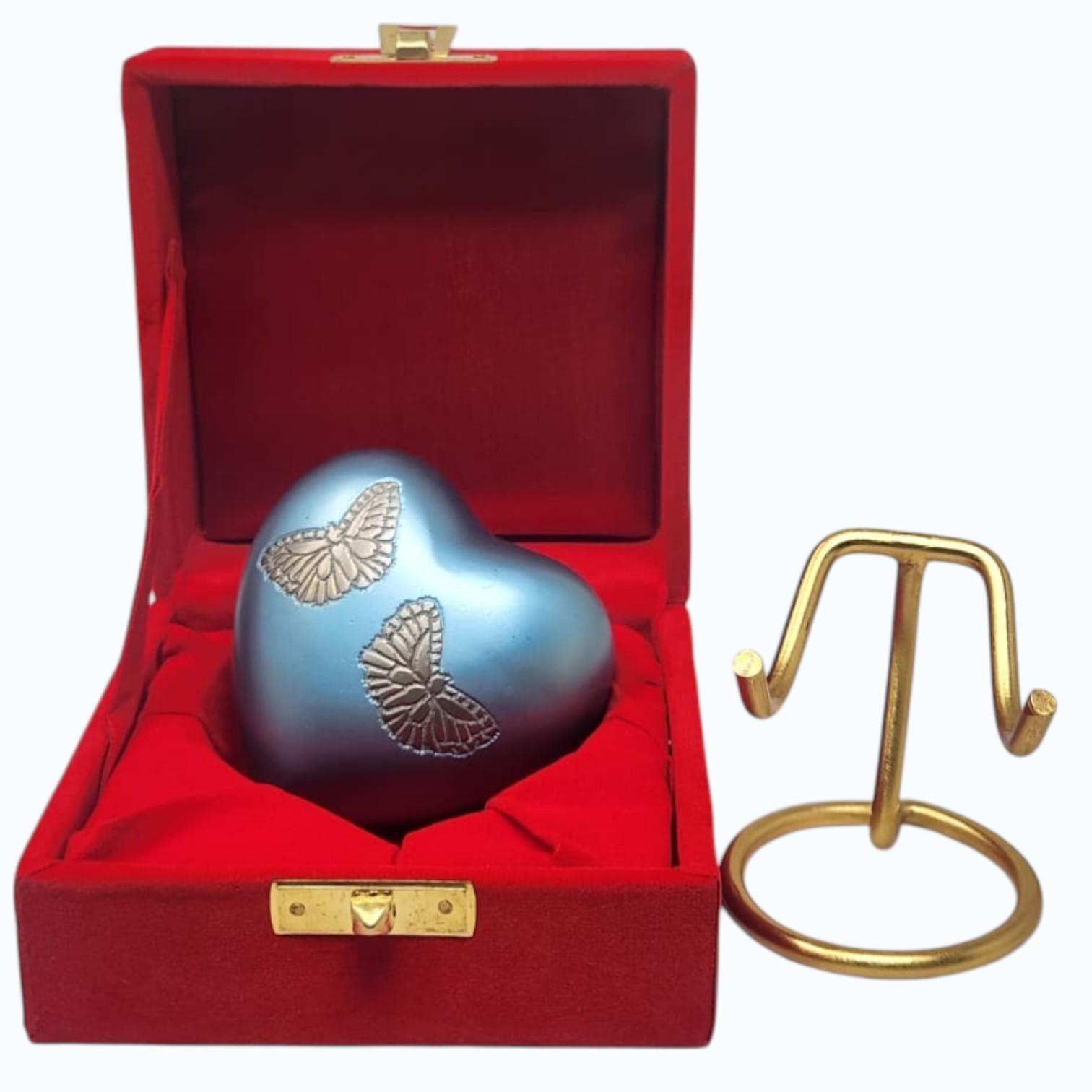 Blue Heart Butterfly Cremation Urn keepsake Memorial Urn For Human Ashes