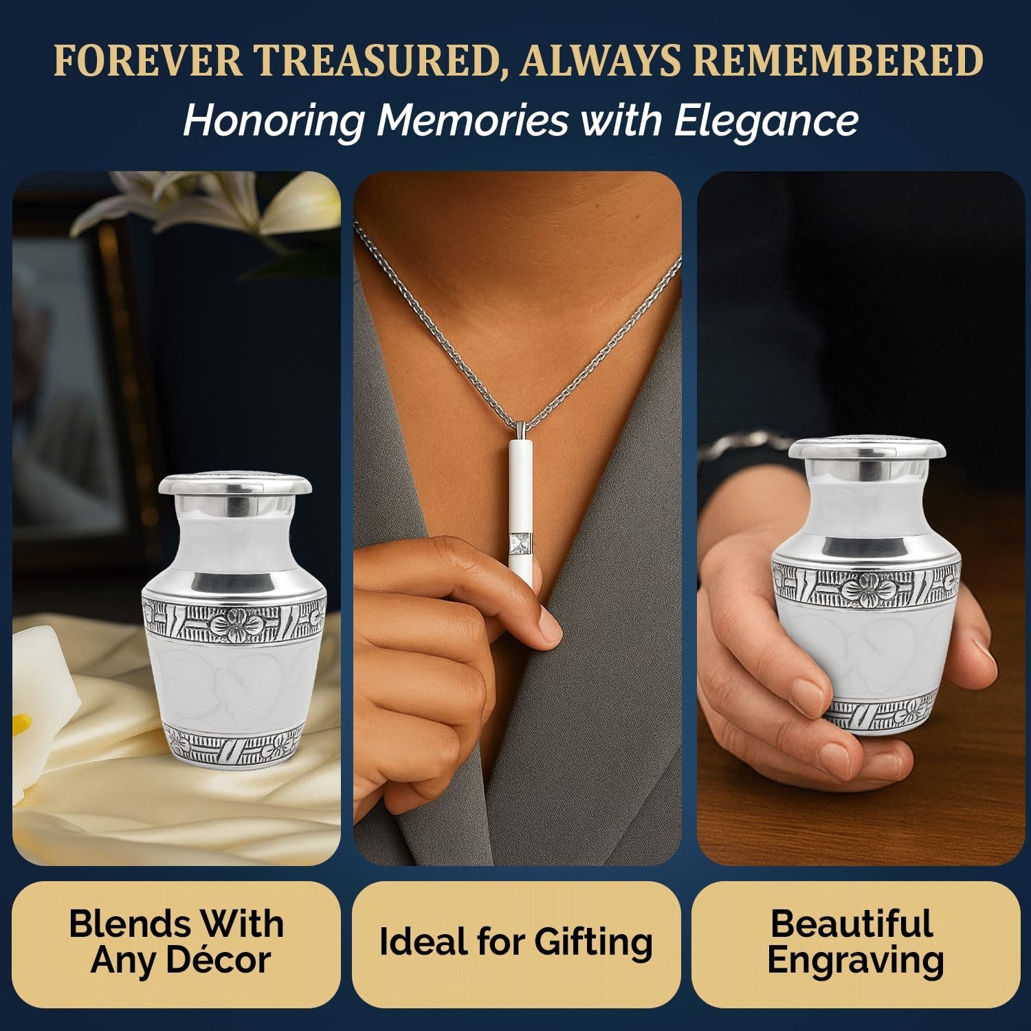 Small Urns for Ashes Keepsake Set – Handcrafted Mini Urns for Human Ashes for…