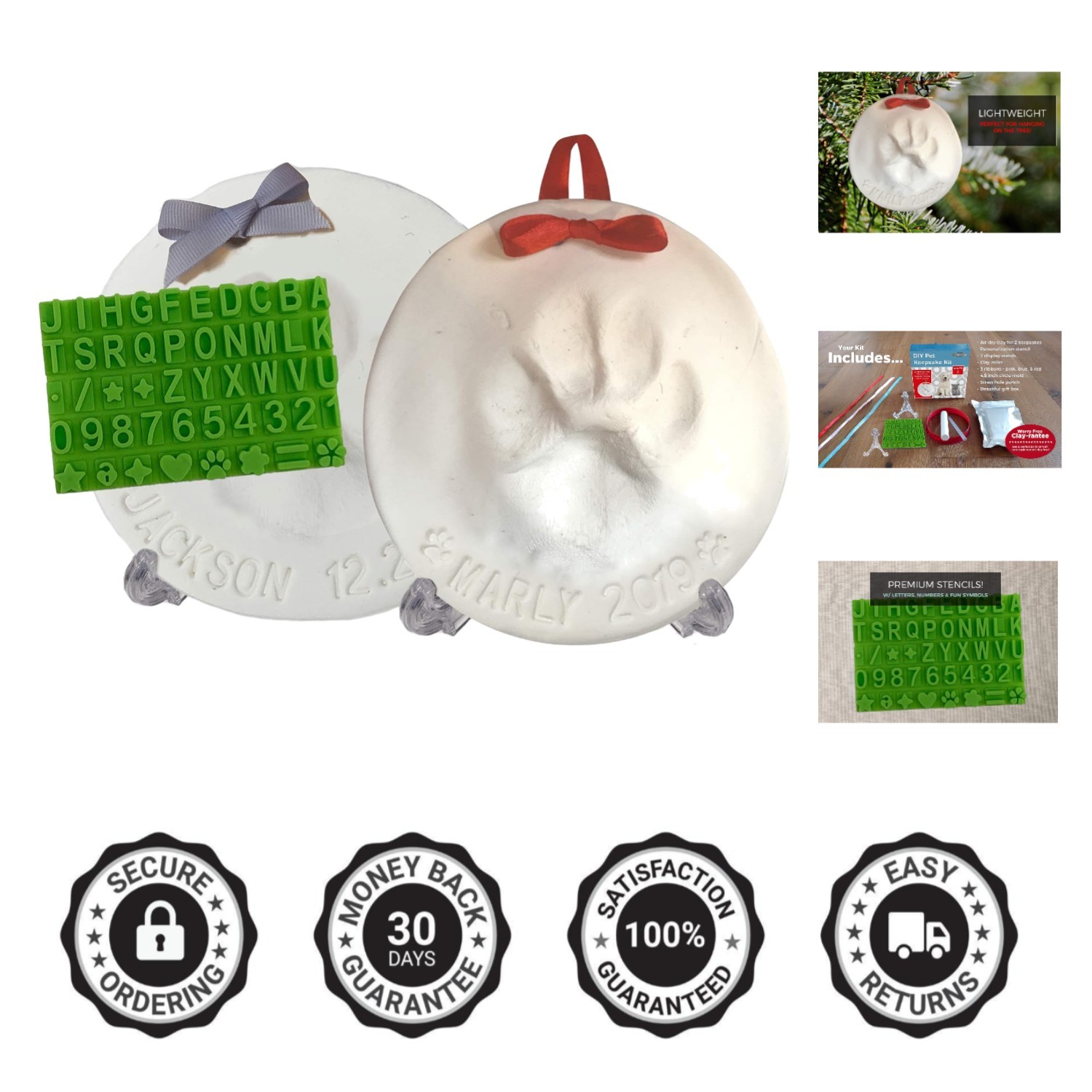 Ultimate Pawprint Keepsake Kit Makes 2 – Paw Print Christmas Ornament w/ Bonu…