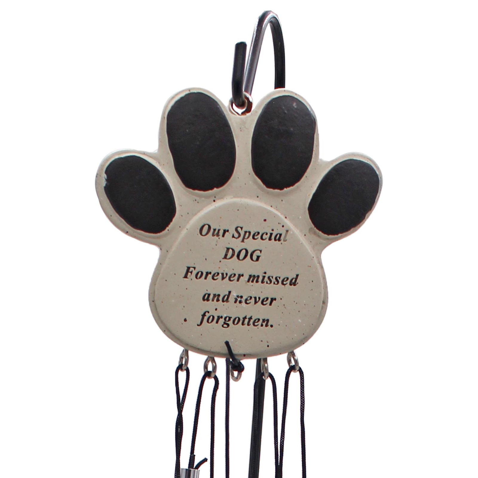 Pet Hanging Wind Chime with Paw Print and Message – Our Special Dog